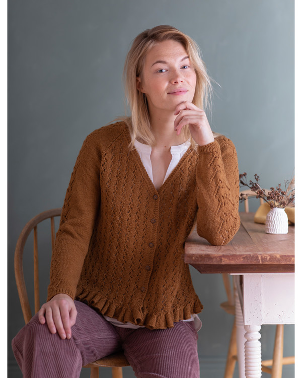 Cardigan med volang
