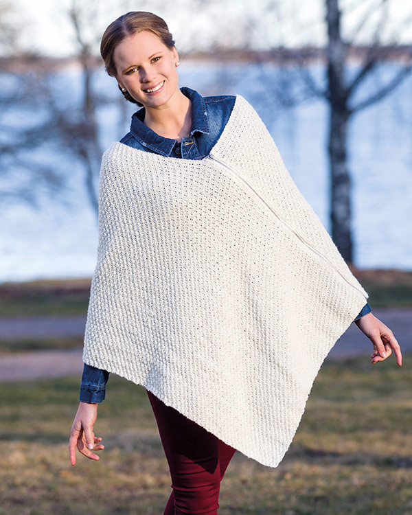 Poncho med glidelås