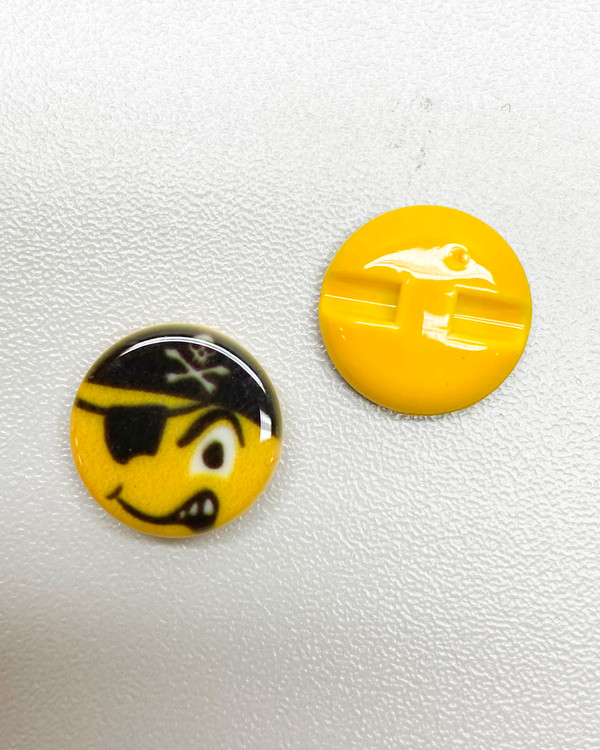 Knapp Emoji Pirat 15 mm