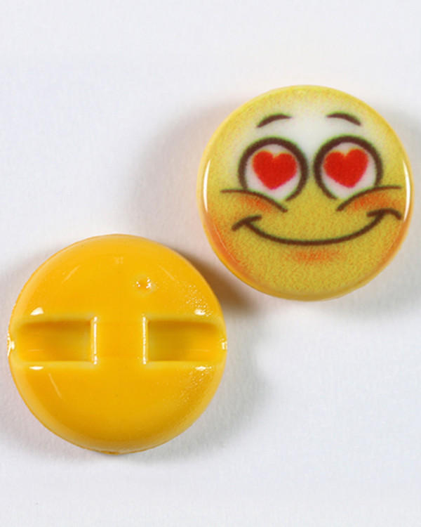 Knapp Emoji Kär 15 mm
