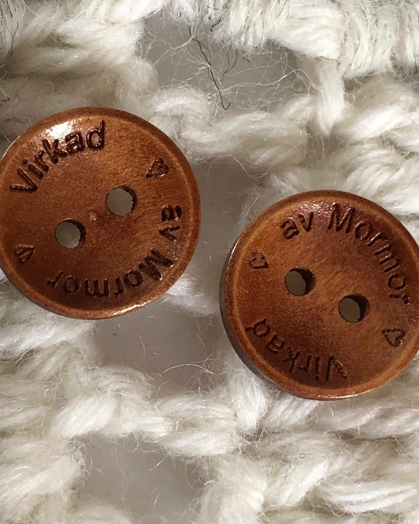 Träknapp Virkad av Mormor 15 mm
