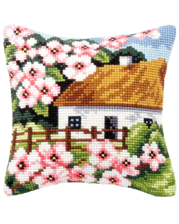 Broderikit Kudde Vårstuga