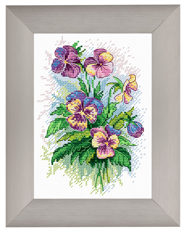 Broderipakke Bilde Stemorsblomster