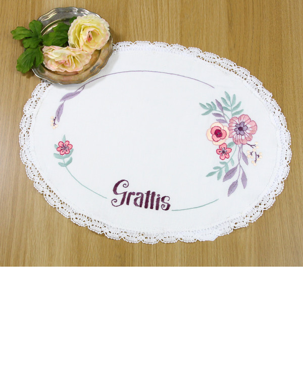 Broderikit Duk Grattis