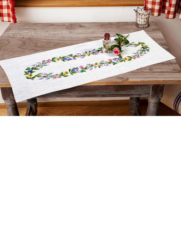Løper Blomsterkrans med eller uten garn