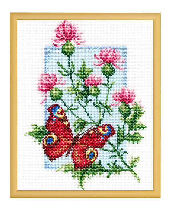 Broderipakke Bilde Sommerfugler og blomster