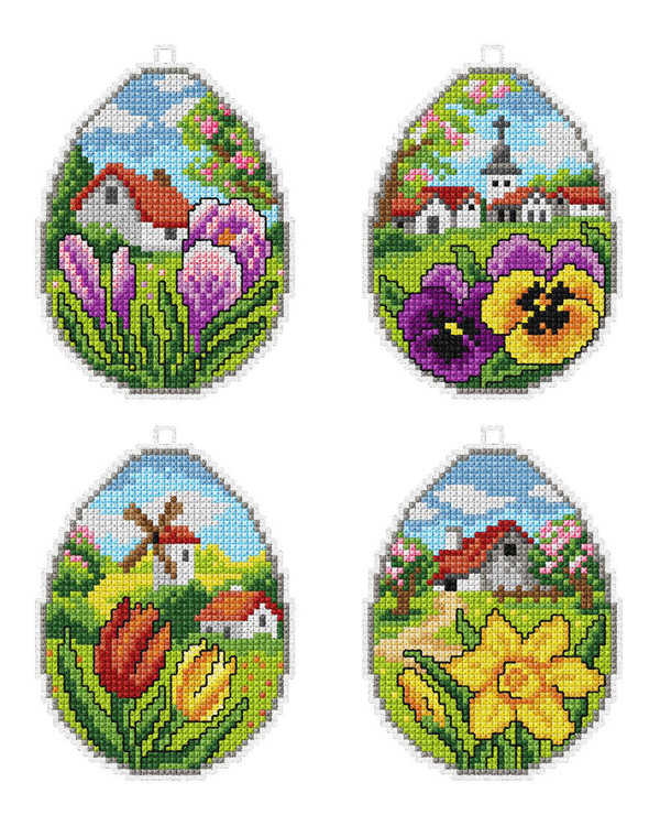Broderikit Påskeblomster 4-pak