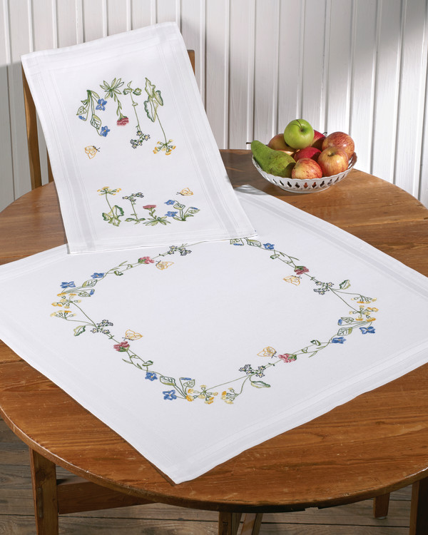 Løper Sommerblomster med eller uten garn