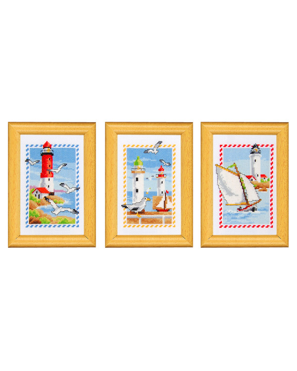 Broderikit Tavlor Fyrar 3-pack