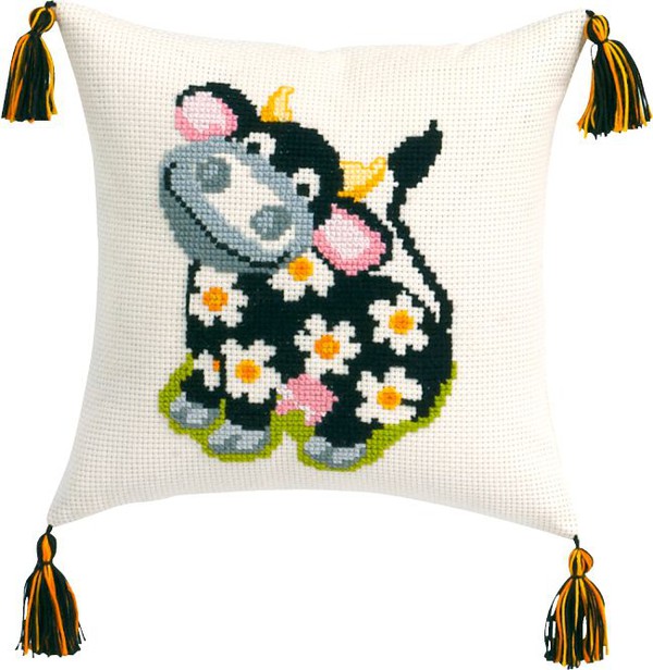Broderikit Kudde Kossan Mu