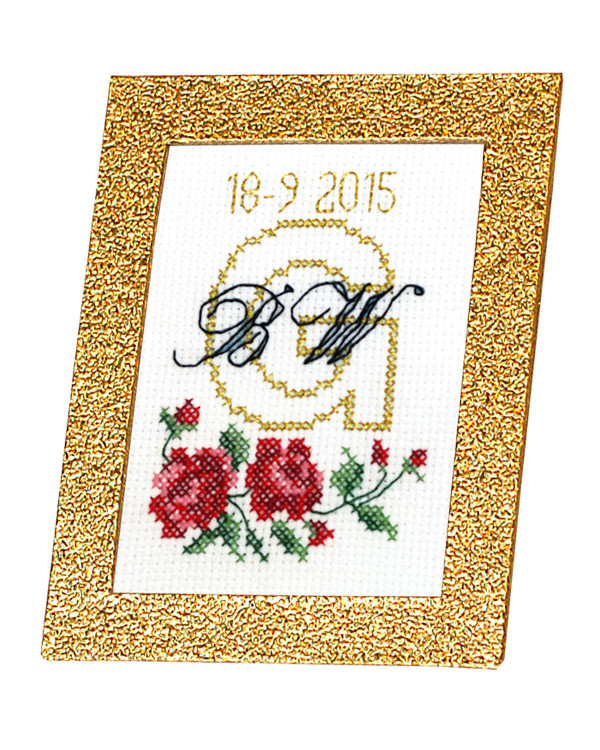 Broderi Gratulationer til lille fotoalbum