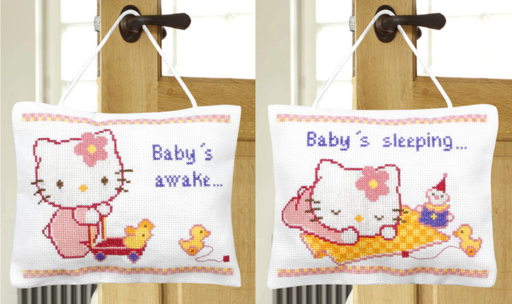 Broderikit Dörrkudde Hello Kitty