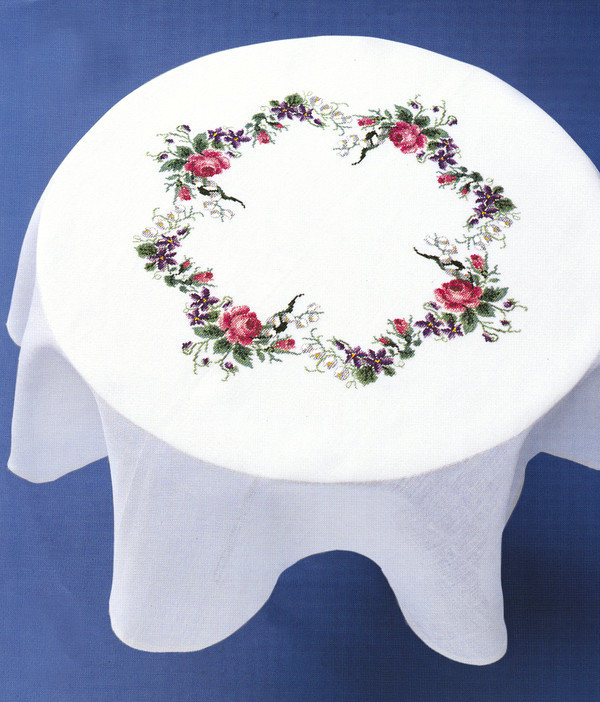 Broderikit Duk Rosor och liljekonval