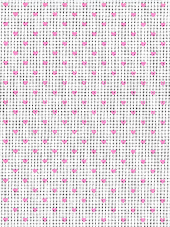 Vev Aida hvit/rosa hjerter 5,4