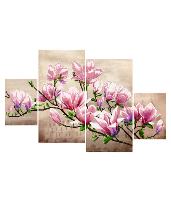 Broderipakke Bilde Magnolia 4 deler