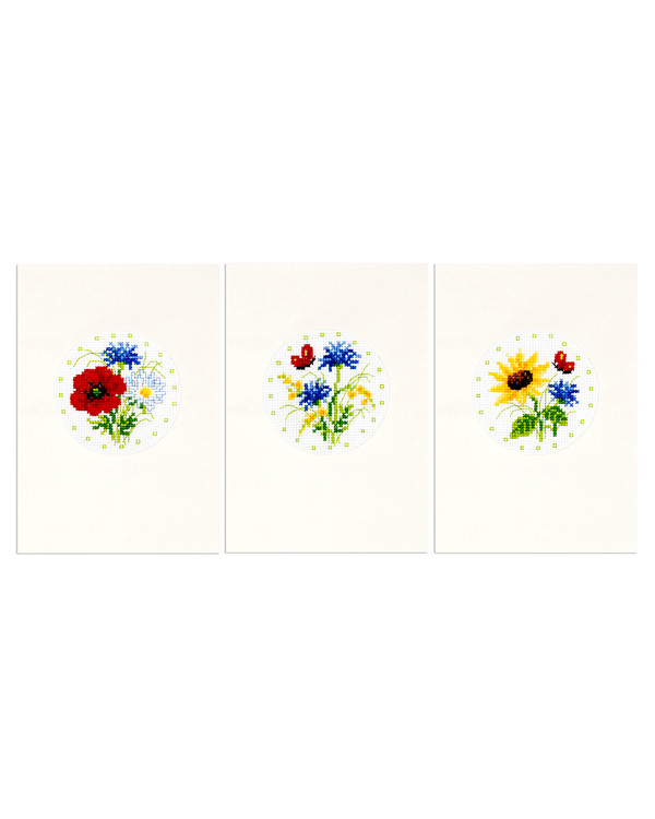 Kort Blomster 3-pk
