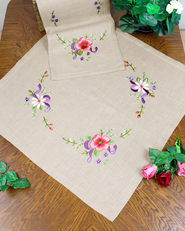 Broderikit Duk Vårblommor