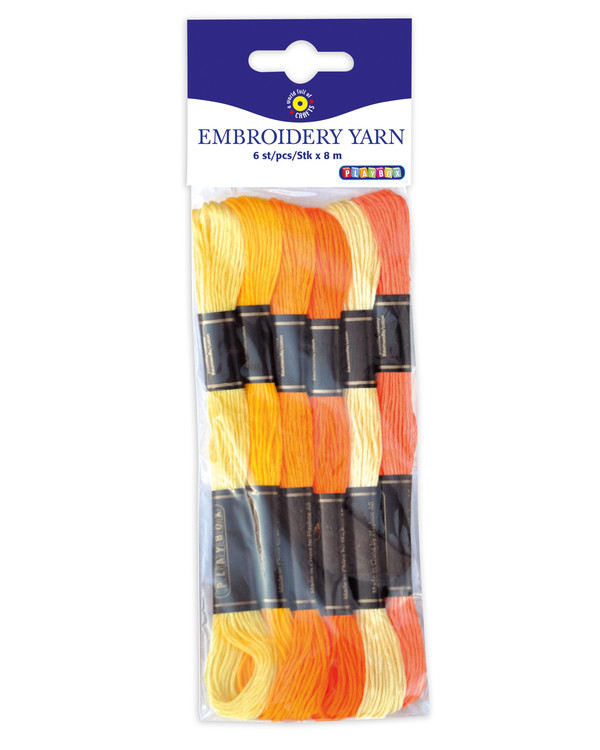 Garn orange/gelb sortiert 6 Docken