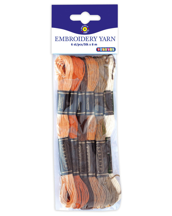 Garn brun/beige assortert 6 dukker