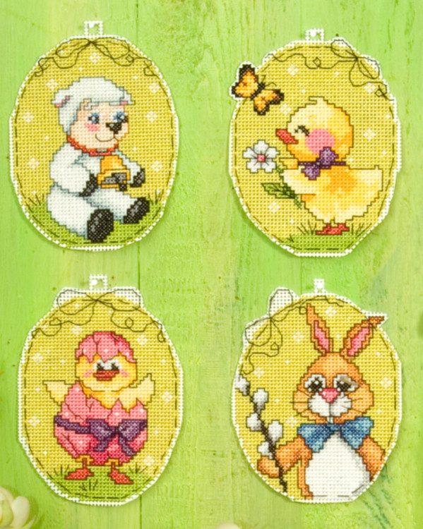 Plastic Canvas Påskemotiv 4-pk