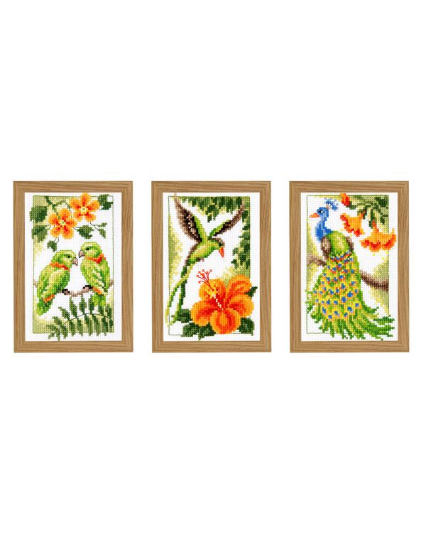Broderikit Tavla Fåglar 3-pack