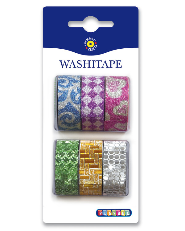 Washi tape Glitter 6-pk