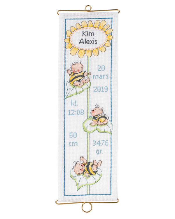 Broderikit Födelsevepa Gul