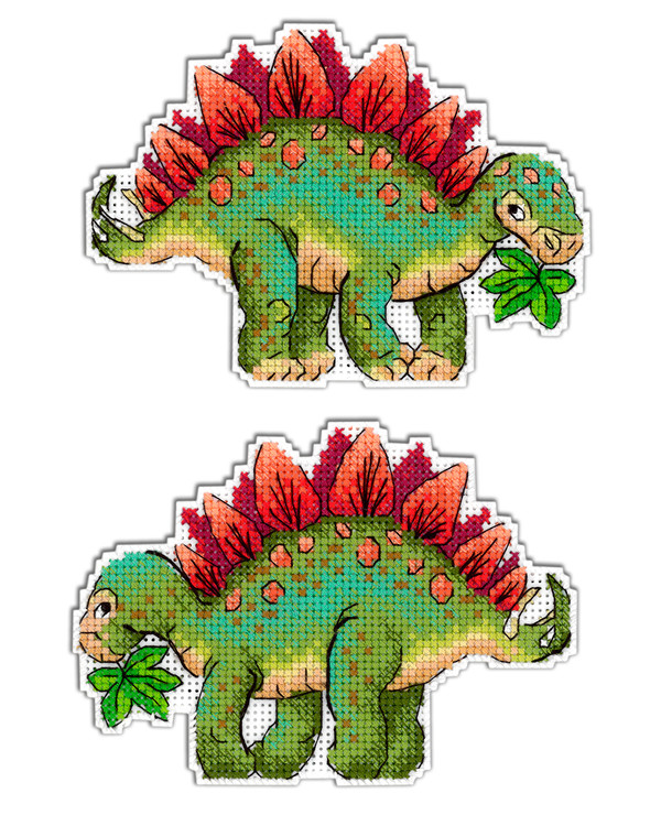 Broderikit Tavla Den gröna dinosauri