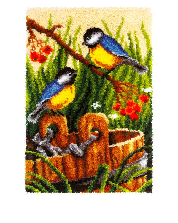 Knüpfmatte Vögel