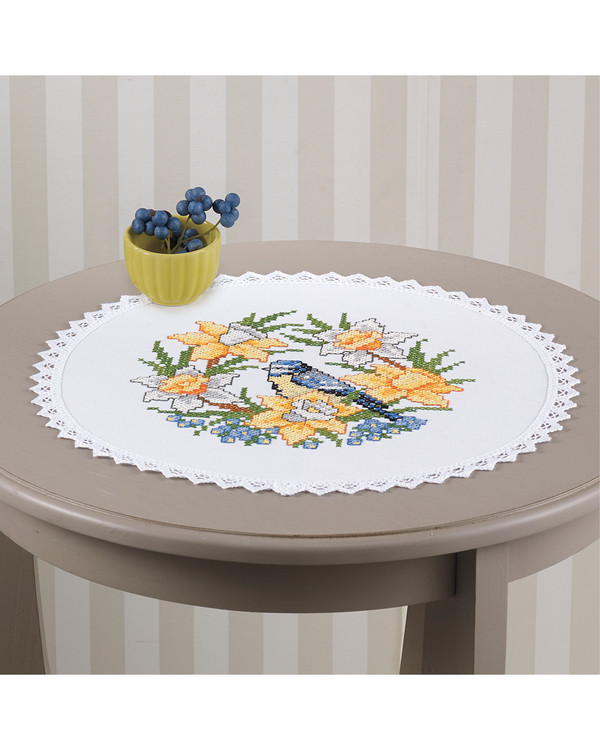 Broderikit Duk violer