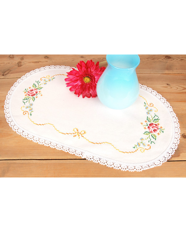 Duk Oval Blomster