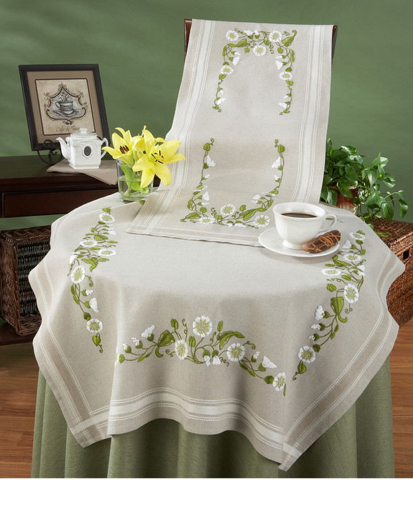 Mitteldecke Blumenkranz mit oder ohne Garn
