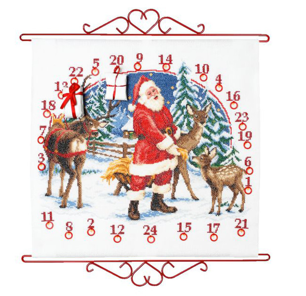 Broderikit Kalender Tomte och rådjur