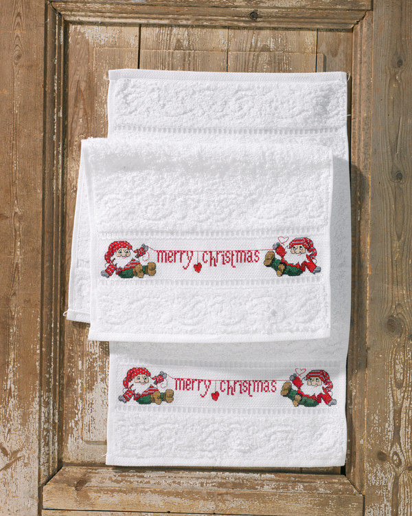 Stickpackung Gästehandtücher Merry Christmas 2-er Pack