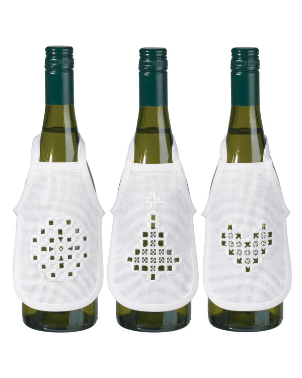 Flaskförkläde Vitt 3-pack