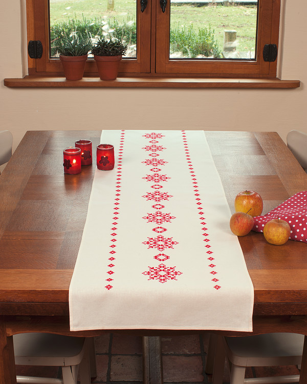 Stickpackung Läufer Weihnachtssterne