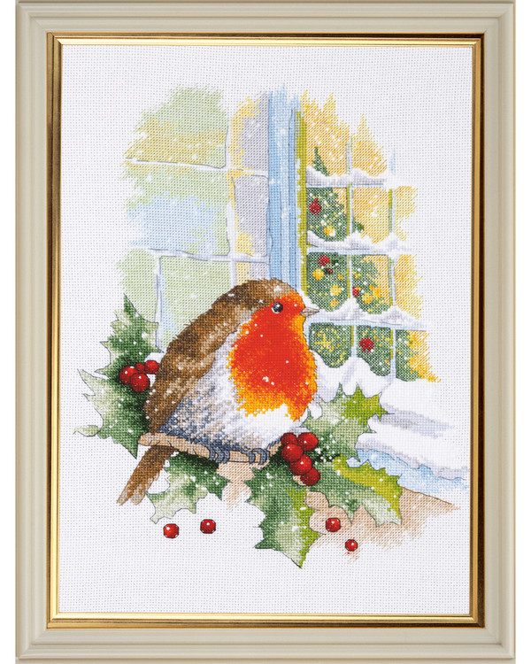 Broderipakke Julebilde Dompap