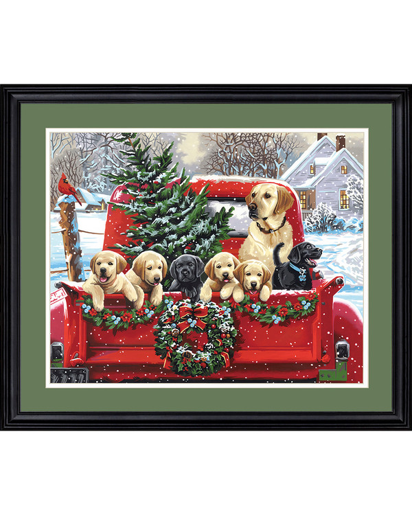 Paint by numbers Holiday puppy truck