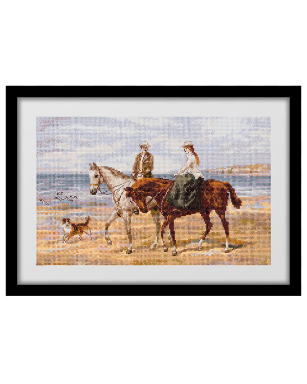 Stickpackung Bild Reiten am Strand