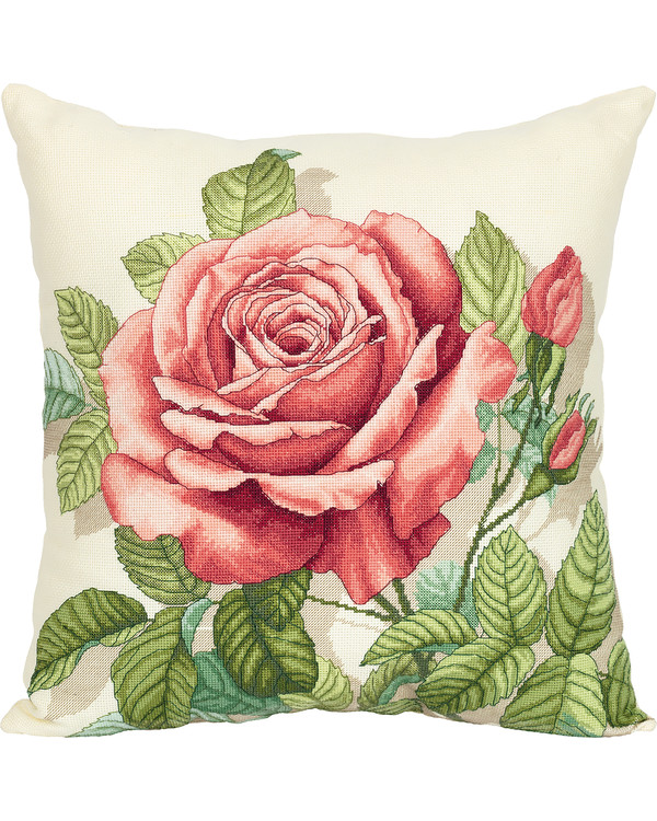 Stickpackung Kissen Vintage Rose