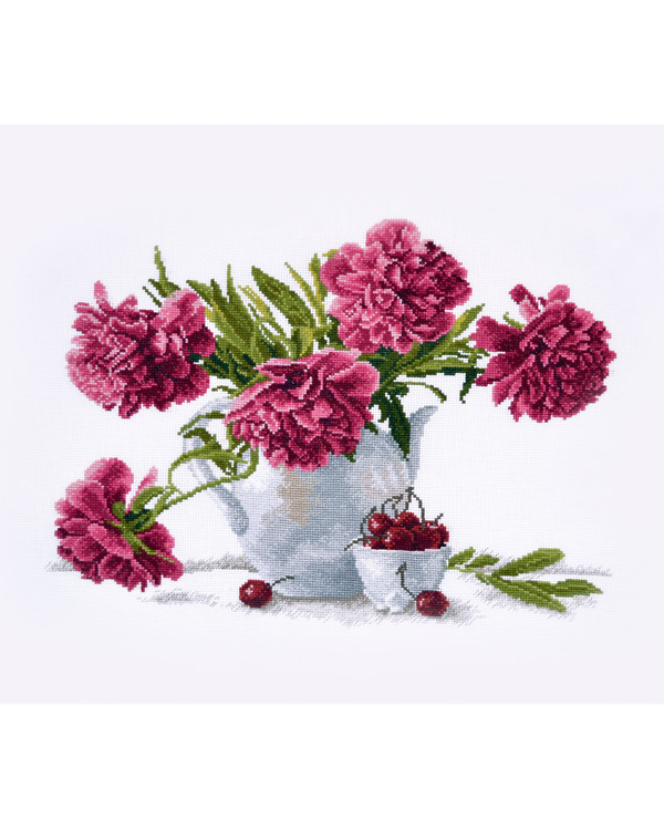 Broderipakke Bilde Rosa blomster