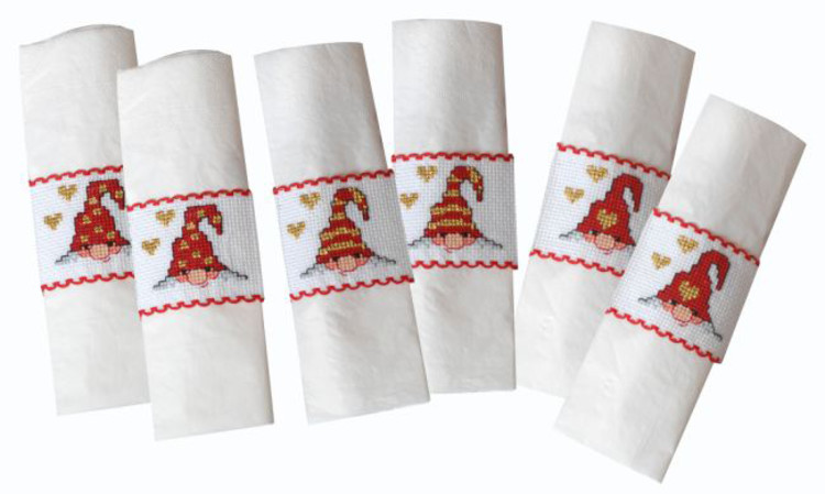Broderipakke Serviettringer 6-pk