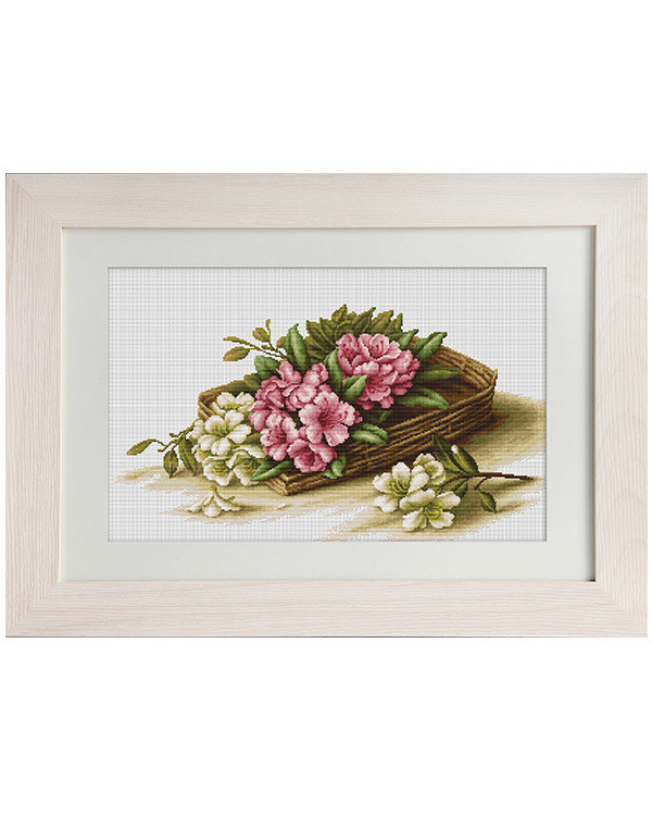 Broderikit Tavla Blommor i korg