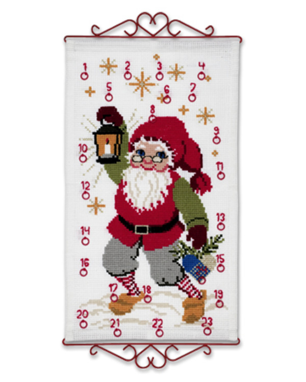 Broderikit Kalender Tomte med lykta