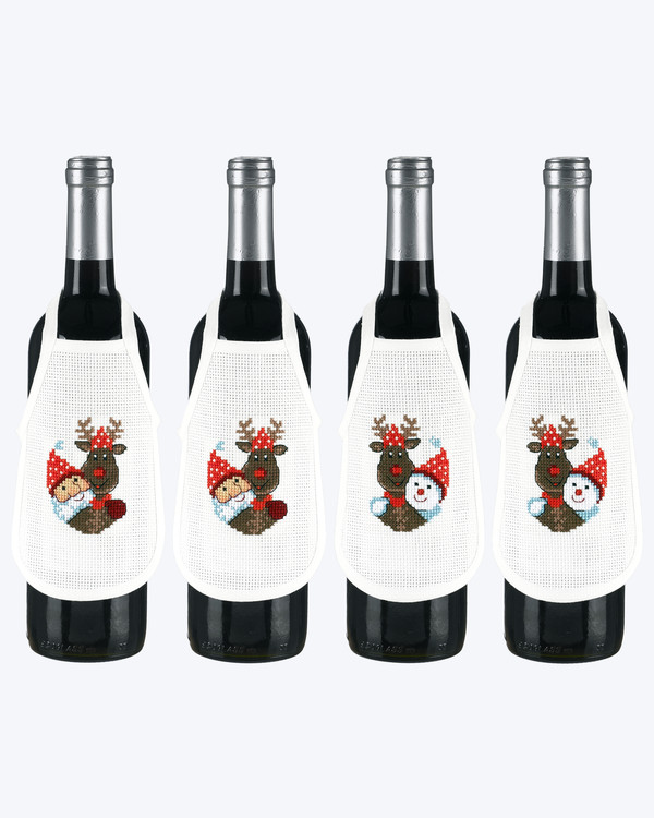 Flaskeforklær Rudolf 4-pk