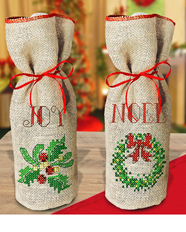 Flaskepose Julemotiv 2-pk