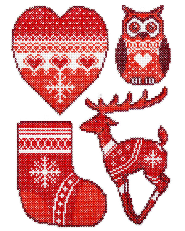 Plastic Canvas Julemotiv 4-pk