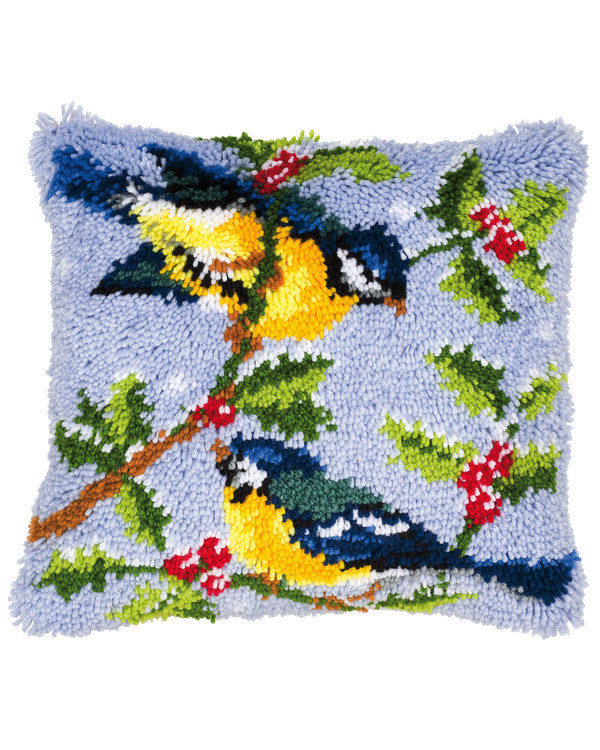 Knüpfkissen Blaumeisen