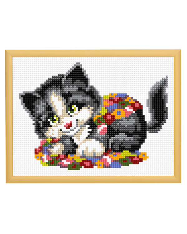 Straminbild Schmusekatze