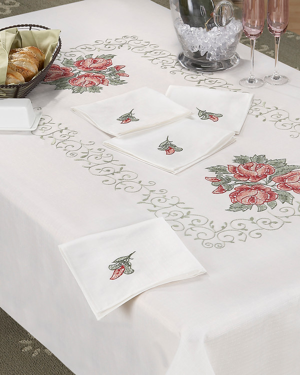 Servietter Rosarrangement 4-pk